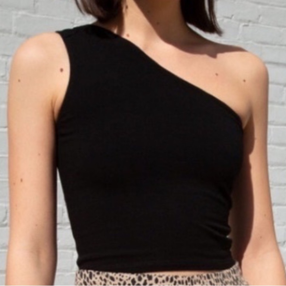 Brandy Melville black one shoulder top